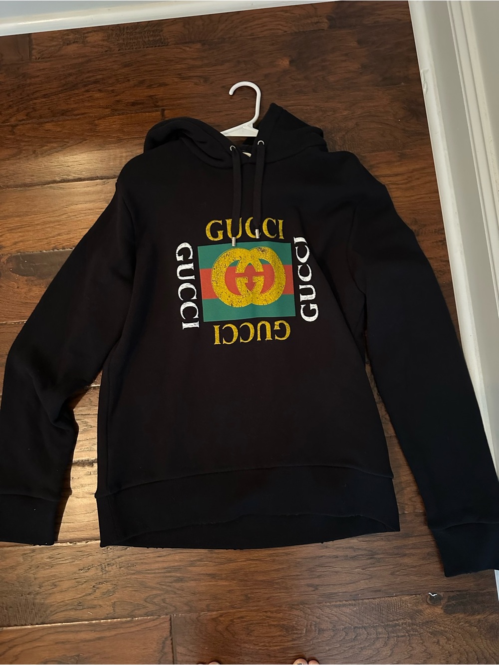 Gucci Printed Logo Black hoodie  Sweatshirt